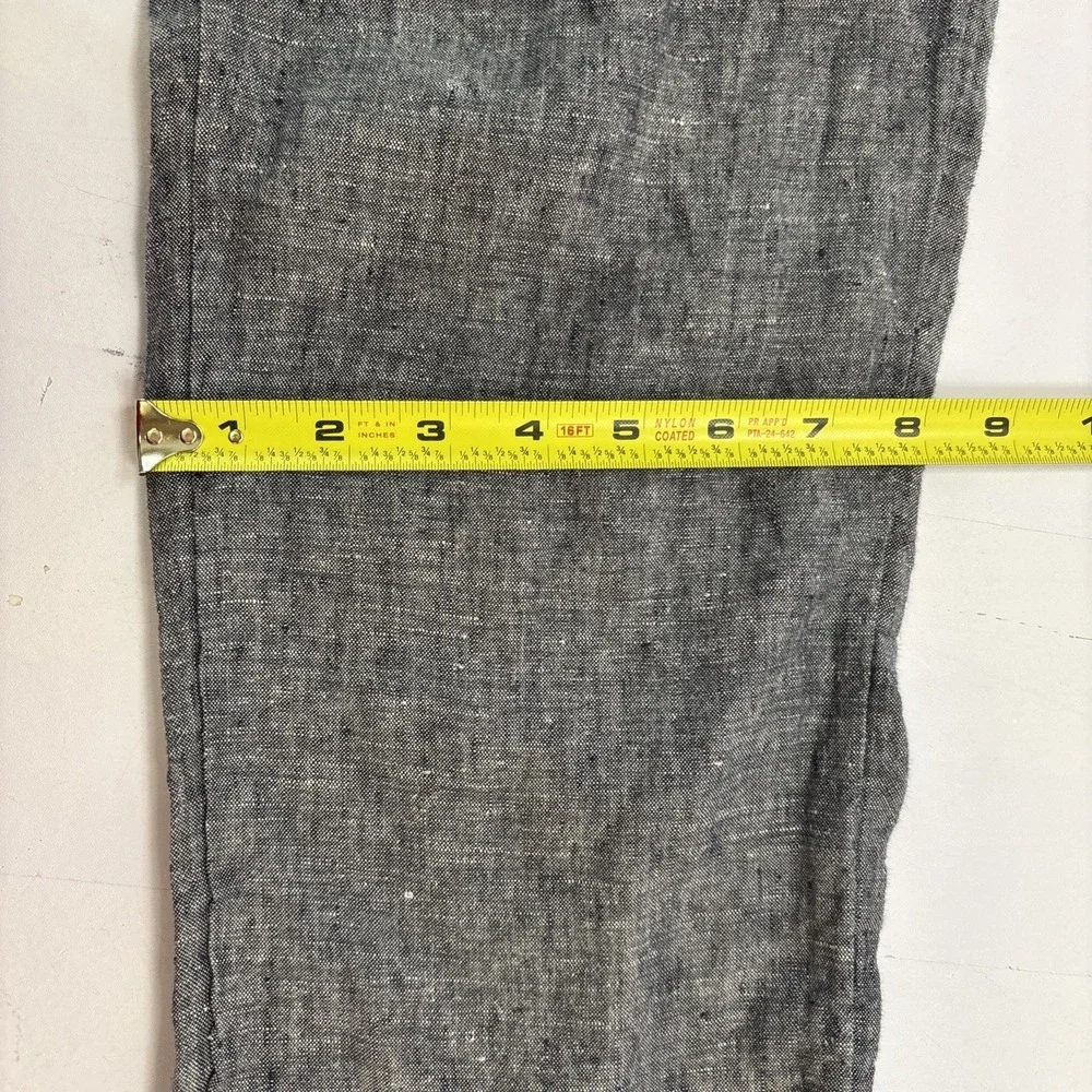 C&C California Cargo Pants Womens M Blue 100% Linen Pull Nautical Rope Tie Beach